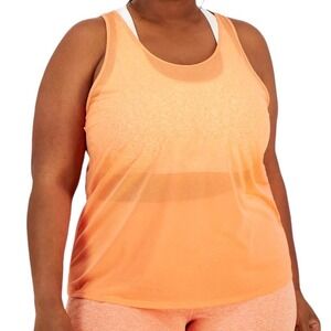 Ideology Women’s Ultra Light Sheer Active Racerback Tank Top Coral Size 3X